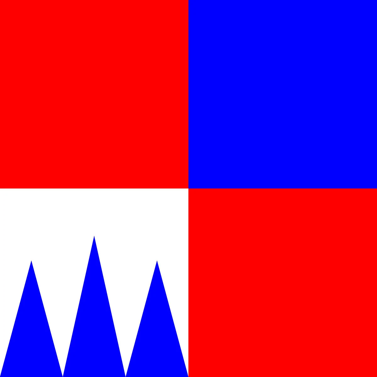 Abstract red, blue and white Troglav album artwork